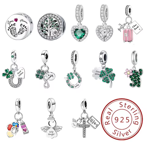 925 Sterling Silver Butterfly Tulip Four Leaf Clover Sea Turtles Charms Beads Diy Necklace Making Gift Of High Quality Jewelry 12 best sales charm diy - №6