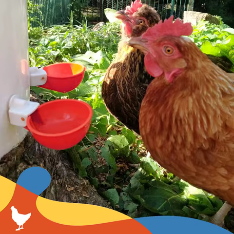 Automatic Chicken Duck Drinking Cup Drinker 5-20Pcs Chicken Feeder Plastic Poultry Farm Water Drinking Cups Kit Easy Installatio 10 best sales chicken drinker - №6
