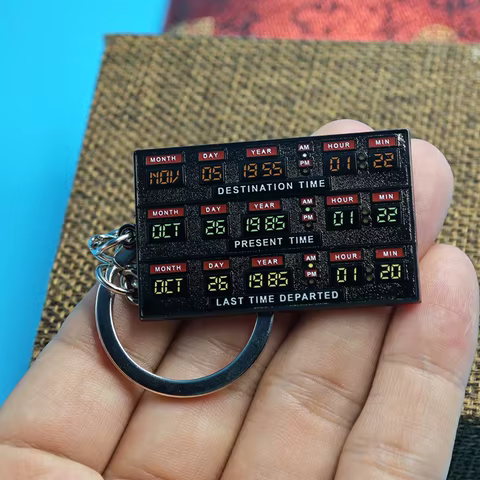 Time Circuits Keychain Marty McFly Doc Brown Time Travel Gift Classic movies Back To The Future Delorean Replica Prop Keyring 10 best sales big bang lego - №10