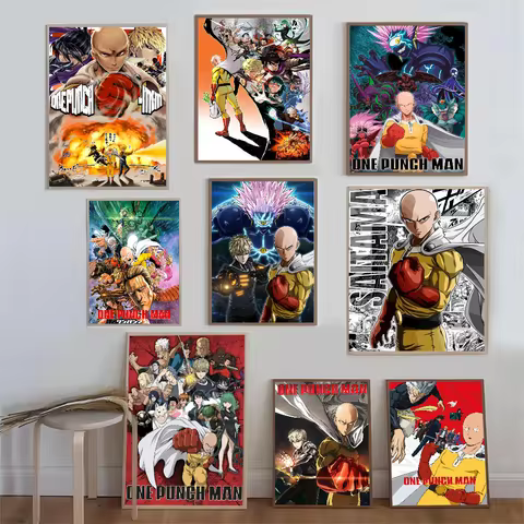 One Punch Man Saitama Anime Poster Good Quality Prints and Posters HD Quality Poster Wall Art Painting Study Home Decor 8 best sales one punch man poster - №2