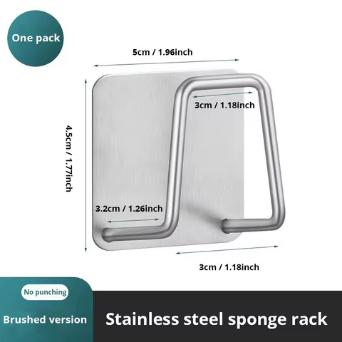 1pc Stainless Steel Sink Sponge Rack For Sponge Steel Wire Ball Draining Paste The Inner Wall Of The Sink Kitchen Supplies 12 best sales house kitchen - №1
