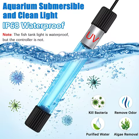 UV Aquarium Clean Light, Algae Clean Light for Fish Tank,Submersible Light Aquarium Water Clean Green Clear Light(7w/9w/11w/13w) 8 best sales uv light for aquarium - №6