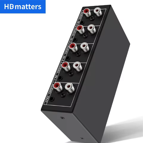 RCA AUX Audio Switcher 4 in 1 Stereo Audio selector 4X1 Passive 3.5mm Aux L/R RCA audio switch box analog audio selector 10 best sales rca switch selector - №2