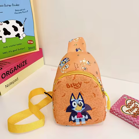 Bingo Friends Children's Bag Cute Bluey Family kids Chest Bag Kindergarten Cartoon Light Crossbody Bag Halloween Christmas gift 12 best sales spongebob bracelet - №5