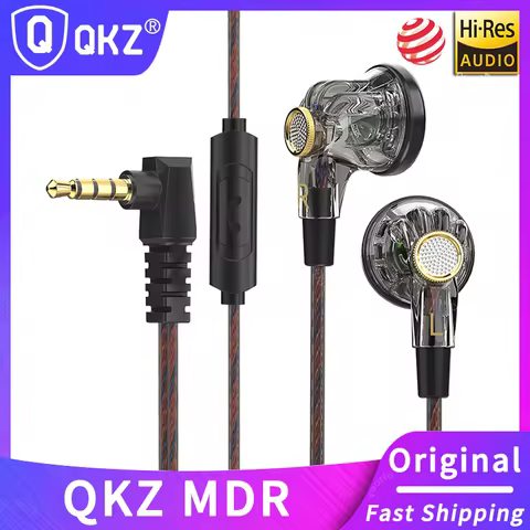 Original QKZ-MDR Wired Earphone HIFI Stereo Flat Headset With HD MIC 3.5mm AUX In-Ear Music Game Sports Headphones 10 best sales flat earbuds - №8