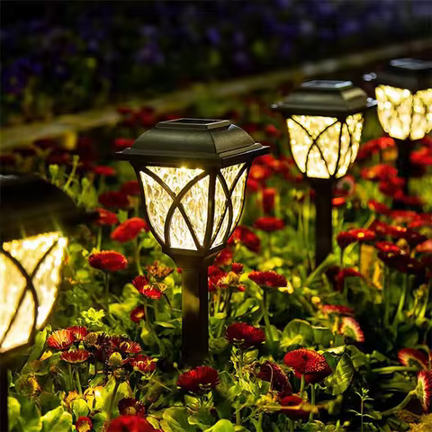 2pcs LED Solar Lawn Lights Outdoor Waterproof Garden Pathway Lamps Warm Light for Villa Courtyard Landscape Decoration Miflame 12 best sales mudcloth - №3