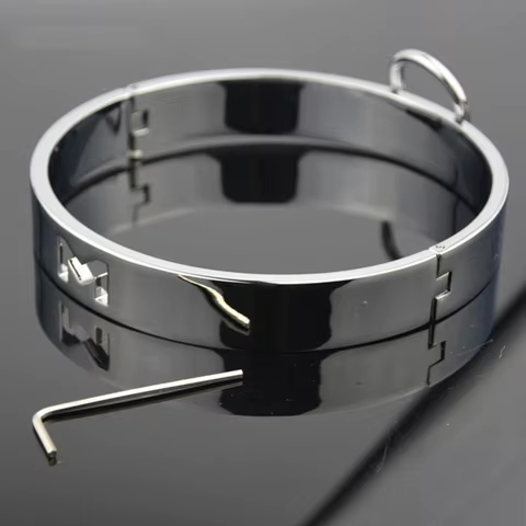 SM Metal Stainless Steel Neck Collar BDSM Sexy Leash Ring Chain Slave Bondage Toys Role Play Erotic Sex Toys For Women Men 8 best sales heavy steel bdsm collar - №7