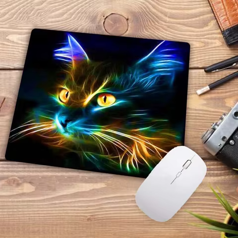 Big Promotion 22X18CM Cartoon Cute Cat Head Cool Designs Table Mouse Pad Laptop Computer Gaming Keyboard Mousepad Animal Mat 12 best sales bear mousepad - №8