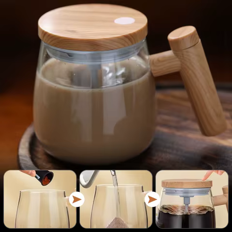 Self Stirring Coffee Cup Electric Stirring Mug 400ml Self Mixing Mug Glass Waterproof Automatic Electric Protein Powder Mix Cup 8 best sales cup mixer - №7
