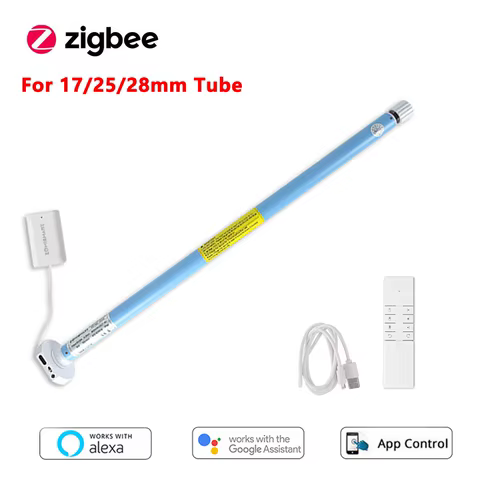Smart Roller Shade Motor Electric Motorized Zigbee Recharge Motor for 17 25 28mm Tube Roller Shade Blind Motor Alexa Google 8 best sales roller motor - №7