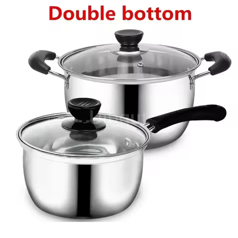 Stainless Steel pot Double Bottom Soup Pot Nonmagnetic Cooking Multi purpose Cookware Non stick Pan Gas cooker used pot hot pot 10 best sales hot pot stainless steel - №1