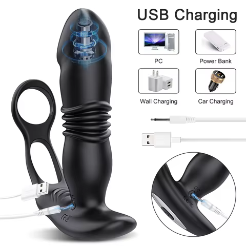 Male Thrusting Prostate Massager Bluetooth APP Buttplug Vibrator for Men Gay Anal Dildo Prostate Stimulator Sex Toy for Couples 8 best sales thrusting penis - №8
