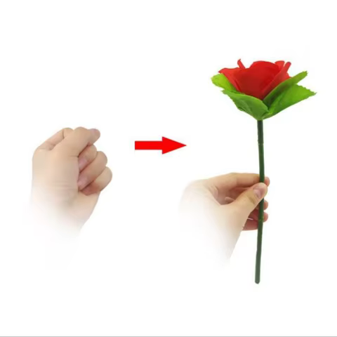 1PC Plastic Folding Rose Appearing Magic Tricks Flower Appearing Disappear Suddenly Stage Flowers Series Props Toys 10 best sales rose magic - №3