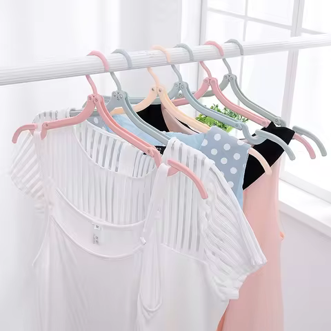 5pcs/10pcs Foldableable Portable Clothes Hanger Travel Portable Clothes Hanging Rack Multi-functional Storage Home Business Trip 8 best sales clothes hangers bulk - №7