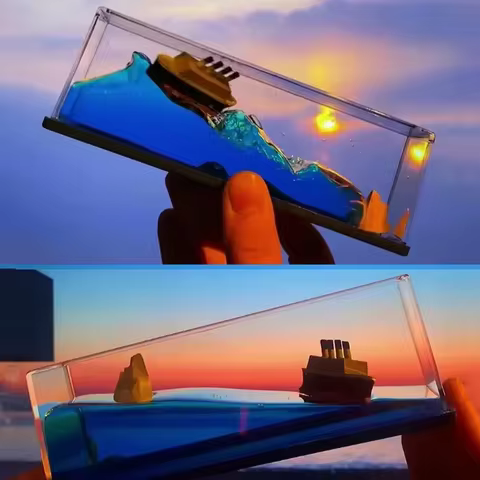 One Piece 3d Ship Fluid Drift Bottle Thousand Sunny Ship Going Merry Boat One Piece Floating Boat Ornament Decompression Gift 10 best sales one piece barco - №6