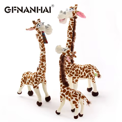 1pc 20-35cm 6 Styles Madagascar plush toy stuffed soft animal dolls giraffe hippo lion penguin zebra lemurs figure gift for kids 12 best sales madagascar toy - №2