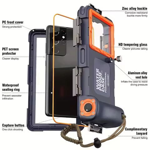 Waterproof Phone Case Holsters & 15m Diving 50ft Swimming Premium Protective Housing & Lanyard For iPhone Samsung 6.8 10 best sales moto g power 2022 - №10