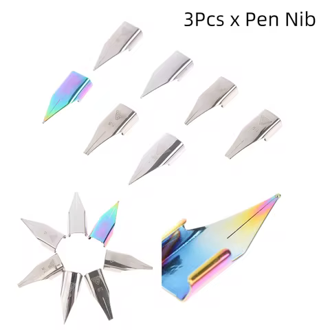 Nibs Stainless 3008/Hero 359 Fountain Pen 5/3Pcs/Set 0.38mm Replacement Stainless Steel Pen Nib Silver Steel For LAMY/Wing Sung 6 best sales fountain pen accessories - №5