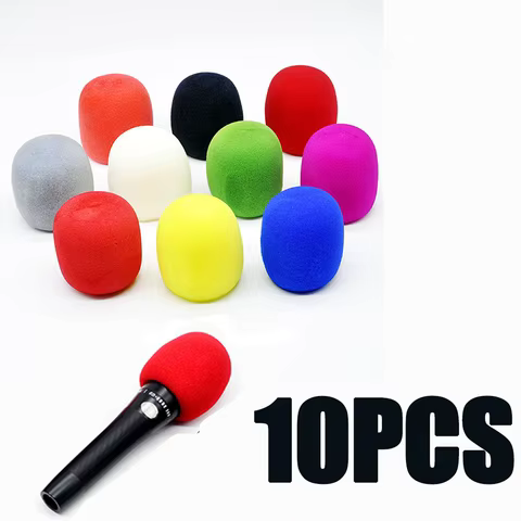 10pcs Thicken Microphone Foam Mic Cover Professional Studio WindScreen Protective Grill Shield Soft Sponge Microphone Cap 10 best sales mic foam cover - №2