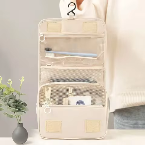 High Quality Travel Makeup Bag Waterproof Toiletries Organizer Women Neceser Bathroom Hook Wash Pouch Hook Makeup Storage Bag 6 best sales luxury makeup organizer - №5