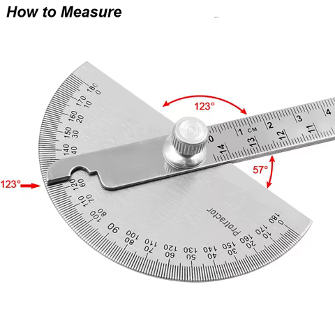 Angle Meter Measure Protractor Ruler Metal Finder 180 Degree Guage Goniometer Stainless Steel Woodworking Wood Measurement Tool 10 best sales illy - №2