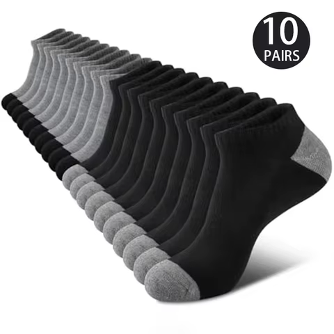 10 Pairs Of Comfortable Breathable Socks Sweat Absorbing Odor Proof Low Cut Solid Color Socks Suitable For Outdoor Activities 12 best sales yooske glasses - №12