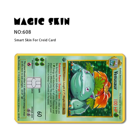 Pokemon Card Decals Credit Card Skin Stereo 2.5D HD Stickers Game Card Decal Card Matte Film Skin Small Chip Waterproof Sticker 6 best sales fake credit card - №2