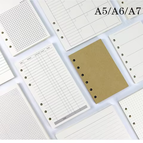 45 Sheets Business A5 A6 Loose Leaf Notebook Refill Spiral Binder Index Inside Page Monthly Weekly To Do List Paper Stationery 10 best sales a6 refill paper - №3