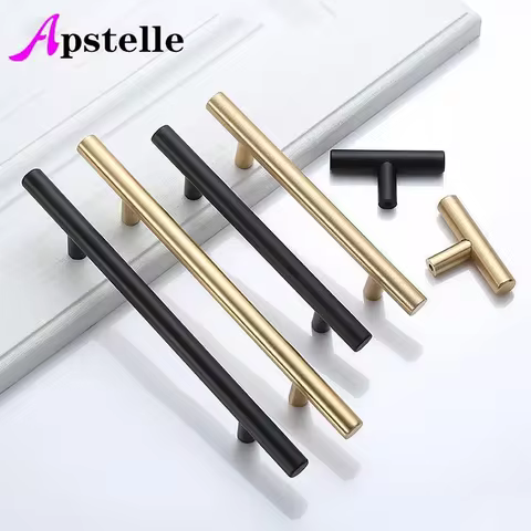 Apstelle Black Golden Cupboard Handle Brushed Stainless Steel Kitchen Cabinet Door Knob Furniture Drawer Pulls Bar Handle 12 best sales kitchen knob - №3