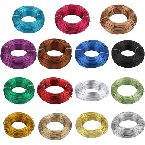 Aluminum Wire 1mm 1.2mm 1.5mm 2mm 2.5mm 3mm Gold Plated Bendable Flexible Craft Metal Wire for Jewelry Making Beading Floral 8 best sales floral wire - №4