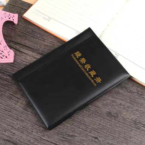 60 Pockets Artificial PU Leather Commemorative Coins Collection Album Book Collecting Money Organizer Storage Bags Storage Book 12 best sales album for banknotes - №8