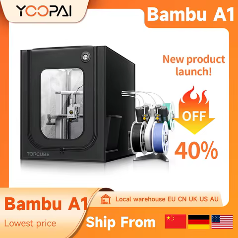 YOOPAI 3D Printer Enclosure For Bambu Lab A1/A1 mini Large Size Enclosure with LED Light Fireproof Waterproof Dustproof Black 8 best sales 3d printer case - №8