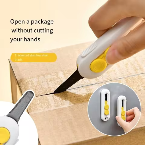 1pc Magnetic Mini Box Cutter, Retractable Blade, Portable Letter Opener & Paper Cutter, Durable ABS Material 8 best sales pharma - №4