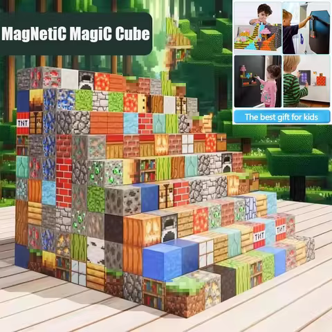 Upgrades Magnetic Building Blocks Toy Build Mine Magnet World Set for Boys Girls STEM Montessori Sensory Cubes for Toddlers 10 best sales big bang lego - №2