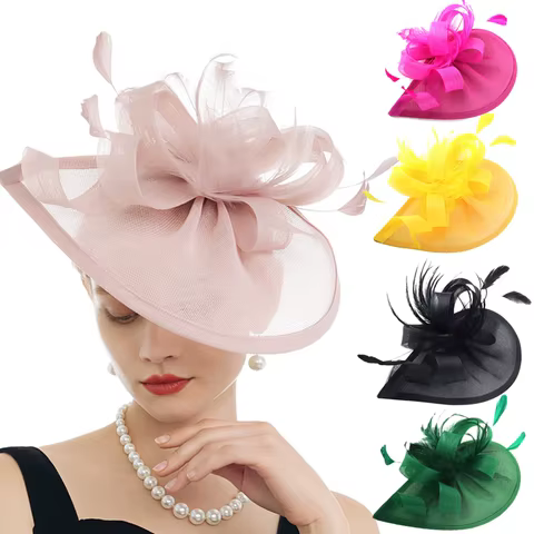 10 best sales pink fascinator - №4