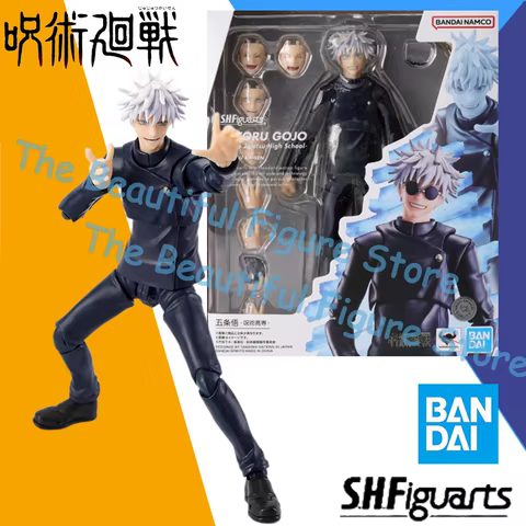 In Stock Bandai Original S.H.Figuarts SATORU GOJO Tokyo Jujutsu High School Anime Action Figure Model Toy Gift for kid 10 best sales sh figuarts bootleg - №8
