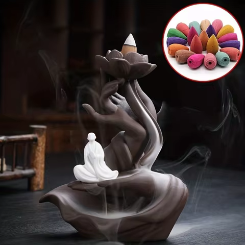Backflow Incense Cones Mixed Flavor Natural Incense Floral Lavender Sandalwood Aloes 8 best sales bokhoor - №3
