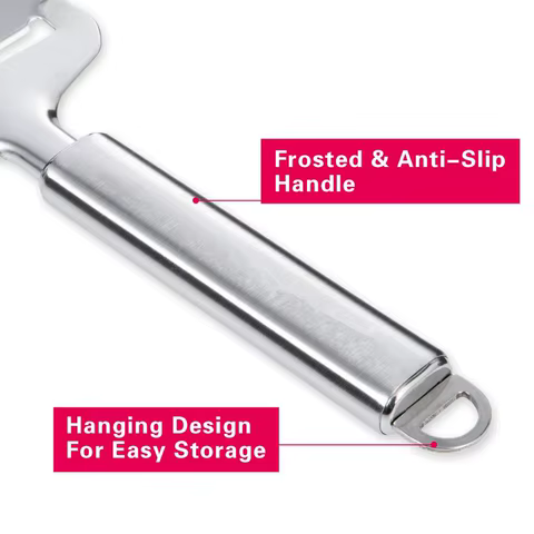 LMETJMA Stainless Steel Cheese Slicer Heavy Duty Plane Cheese Cutter Non-Stick Cheese Slicer Knife Server KC0331 12 best sales cheese slicers - №9
