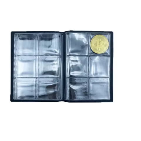 60 Piece/Coin Collection Album Coin Storage Book Can Put less than 40 mm Coins have Anti-slip cover Coin Hold Book 6 Grids/page 12 best sales album coin - №12