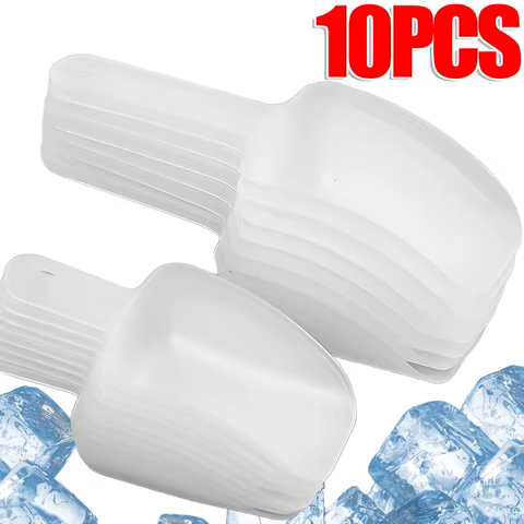 10/5Pcs Plastic Ice Scoops Multifunction Flour Candy Ice Cube Shovel Small Measuring Scoop Clear Coffee Beans Spoon Kitchen Tool 10 best sales flour scoop - №9