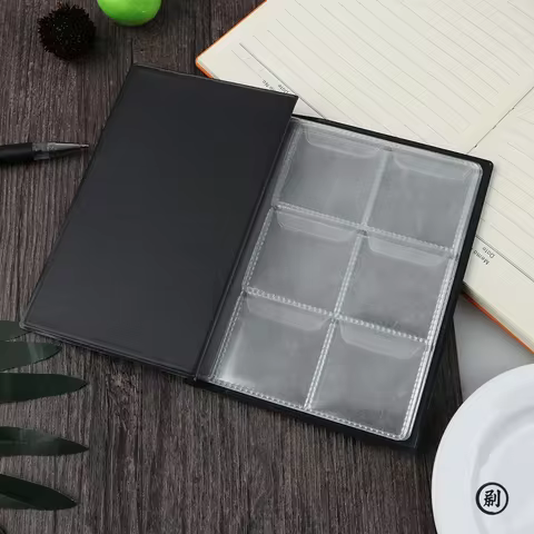 60 Pockets Artificial PU Leather Commemorative Coins Collection Album Book Collecting Money Organizer Storage Bags Storage Book 12 best sales album for banknotes - №5