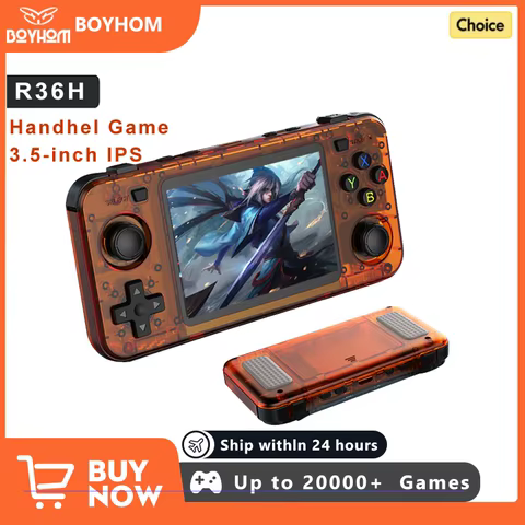 BOYHOM New R36H Handheld Game Console 3.5-inch IPS Screen Linux RK3326 Retro Video Games Player 3000 mAh 64G 10000+ Classic Game 8 best sales emulator game console - №7