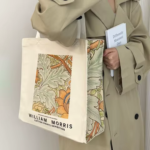 Extra Thick Canvas Female Shoulder Bag Van Gogh Morris Vintage Oil Painting Zipper Books Handbag Large Tote For Women Shopping 8 best sales van gogh bag - №4