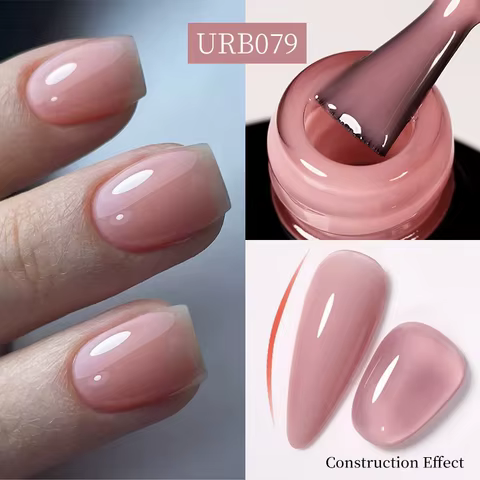 UR SUGAR 7ml Nude Crystal Rubber Base Gel Natural Color Semi Permanent Soak off UV LED Gel Nail Art Varnish 8 best sales 5d gel - №8