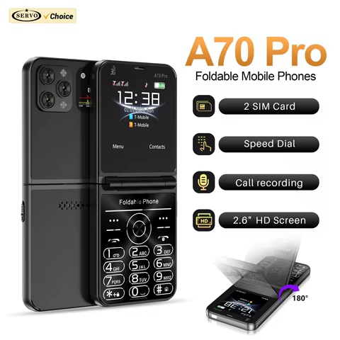 SERVO 3G Flip Mobile Phone WCDMA Speed Dial Call Recording Flashlight FM Radio Vibration 2 SIM Standby Button Foldable Cellphone 8 best sales clamshell phone - №7