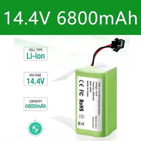 14.4V 6800mAh Li-ion Battery for for Conga 990 1090 Tesvor X500 Ecovacs Deebot N79 N79S DN622 Eufy RoboVac 11 11S RoboVac 30 12 best sales 18650 4s26 - №4