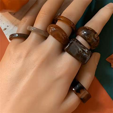 7-piece set of retro leopard print irregular stacked rings for women with unique personality design suitable for daily party gif 8 best sales tyrion lannister - №1