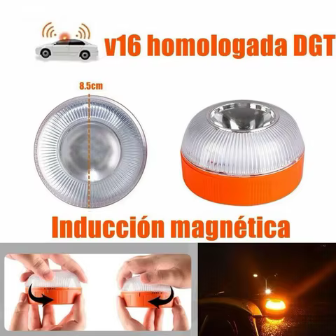 Rechargeable V16 Explosion Flashing Light LED Emergency Help Flash Light Magnetic Induction Strobe Flashing Warning Light 6 best sales led ring usb - №3
