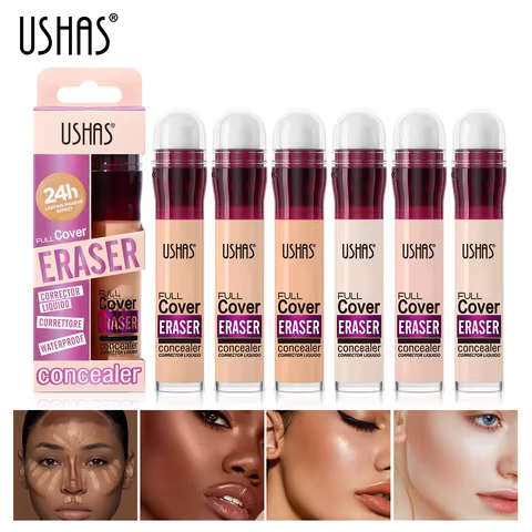 USHAS Sponge Tip Foundation Holding Concealer No Makeup Removal Waterproof Concealer 12 Colours Available 12 best sales colour corrector - №1