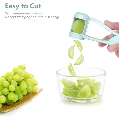 Grape Slicer, Grape Cherry Tomato Strawberry Cutter, Suitable for Vegetable, Fruit Salad, Stainless Steel Kitchen Small Tool 10 best sales grape cutter - №8